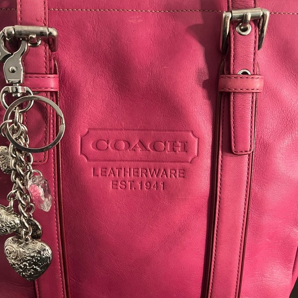💖 Y2K (2005) Coach Fuchsia Leather Tote Bag - Picture 12 of 14